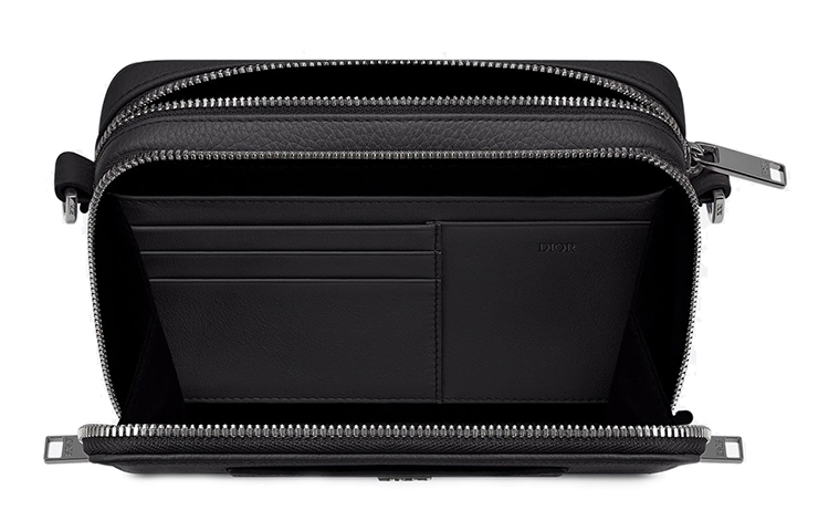 DIOR Клатч из зернистой телячьей кожи, кроссбоди, наплечная сумка мужская black — фото 4
