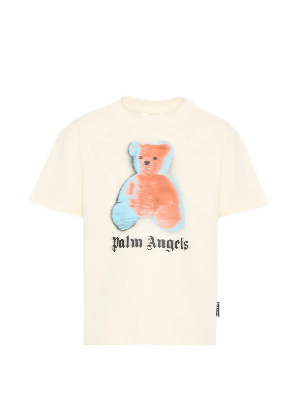 Футболка с короткими рукавами и изображением медвежонка Palm Angels Kids, бежевый