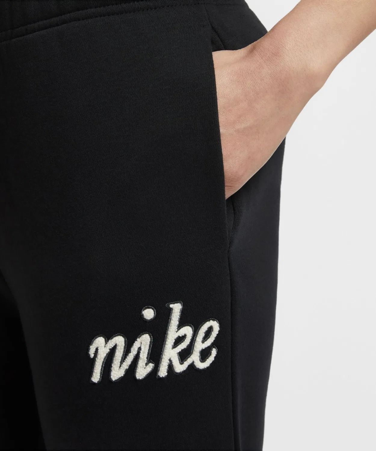 Спортивные штаны Nike Sportswear Club Fleece женские, мид-райз, флис, чёрный — фото 4