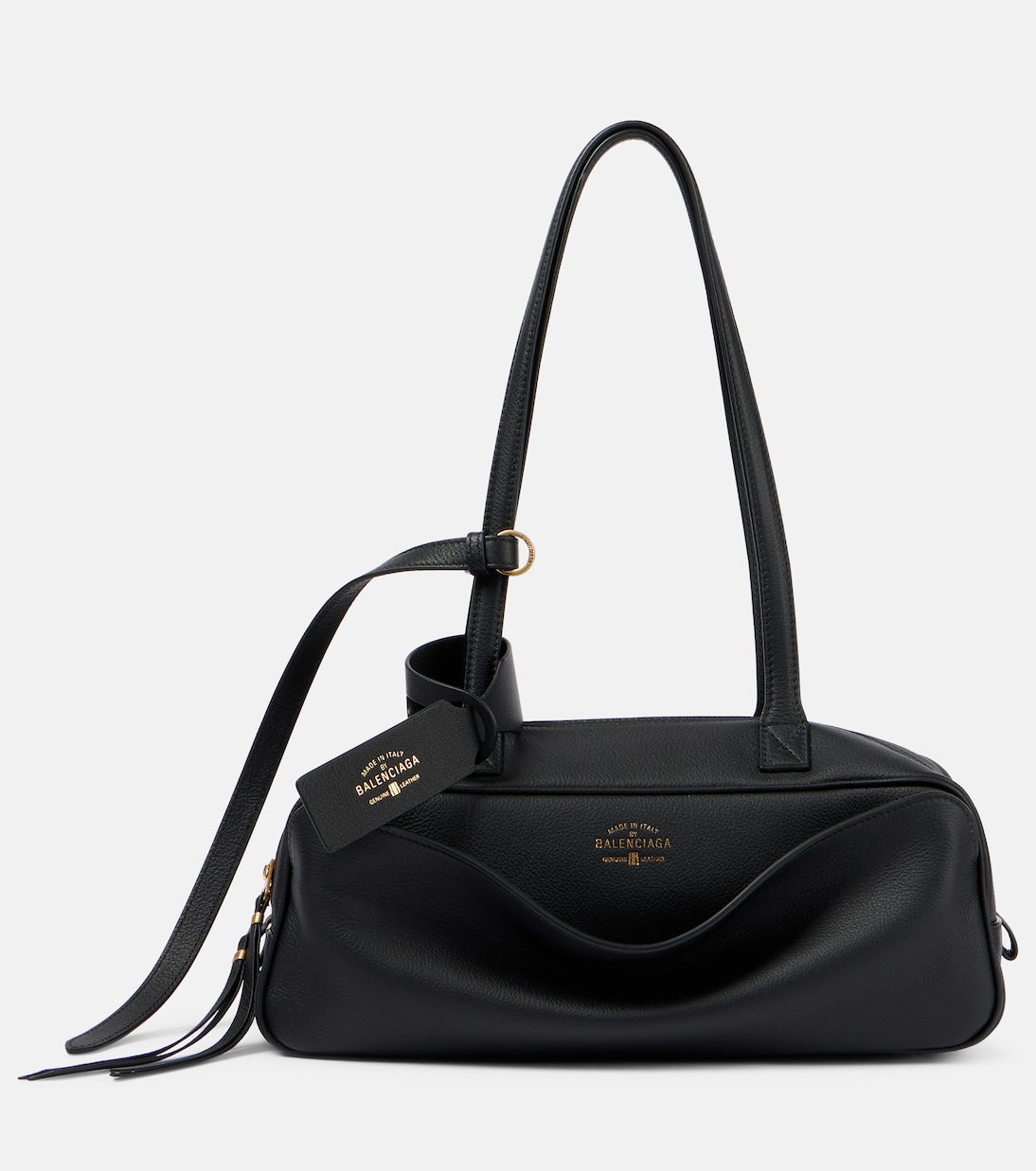 

Кожаная сумка для боулинга Carrie Small Balenciaga, черный