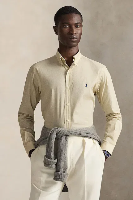 Рубашка мужская из эластичного хлопка Polo Ralph Lauren, бежевый