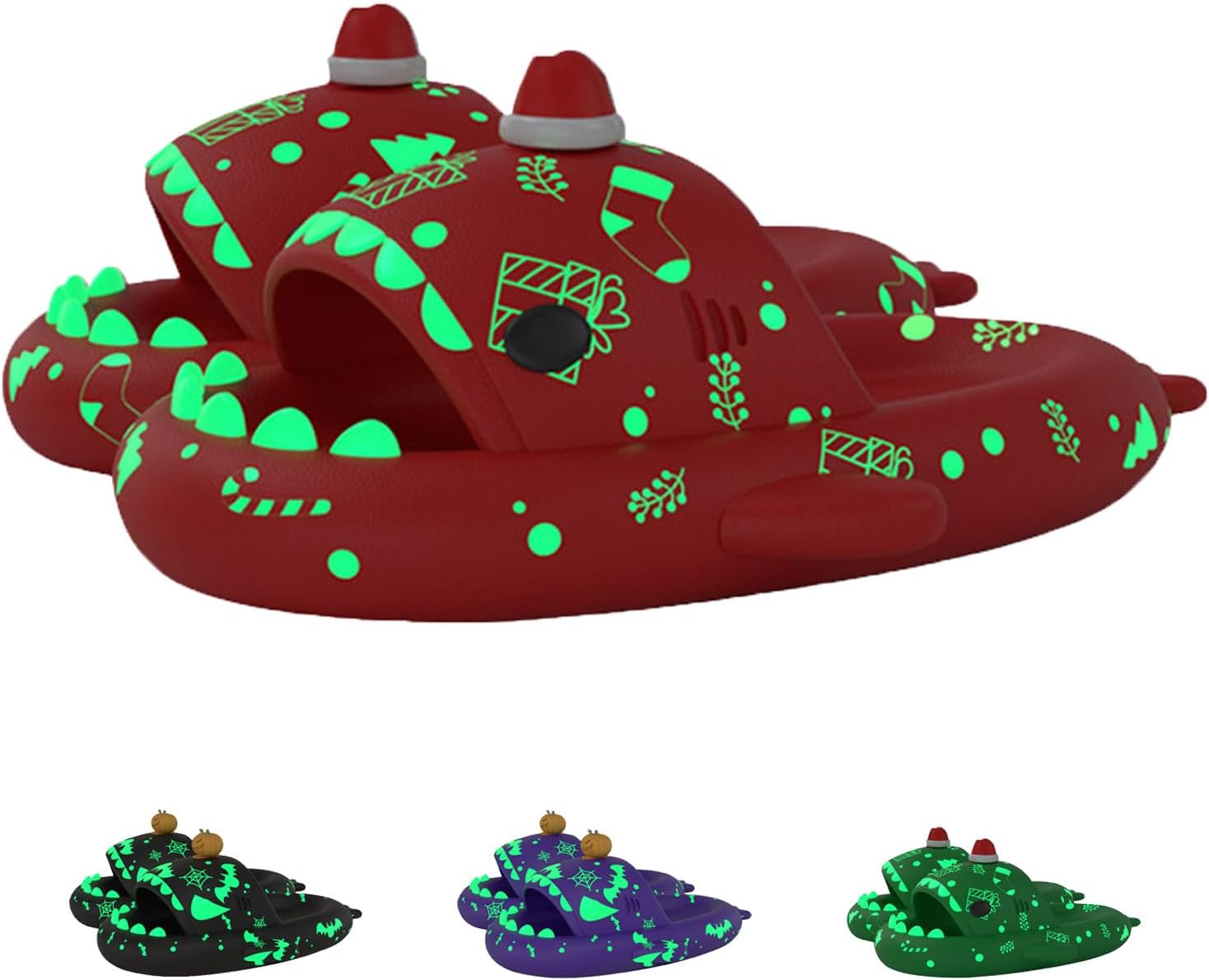 

Мистические слайдеры Акула светятся в темноте Хэллоуинские слайдеры Акула Рождественские слайдеры Акула Хэллоуинские тапочки Акула Санта Слайдеры-тапочки для женщин и мужчин Spacebuyer