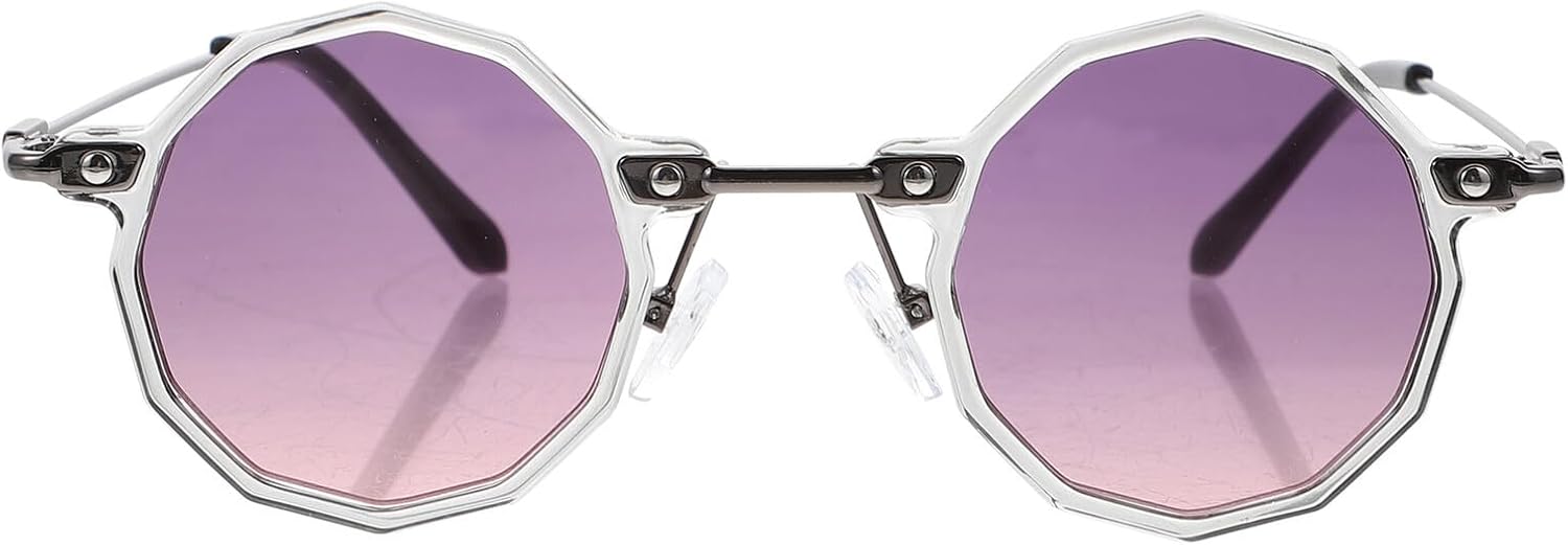 

Винтажные круглые солнцезащитные очки SUPVOX для женщин и мужчин, ретро-стиль, декоративная серая оправа и фиолетово-серые линзы, модный реквизит для фотосессий на пляже и летом