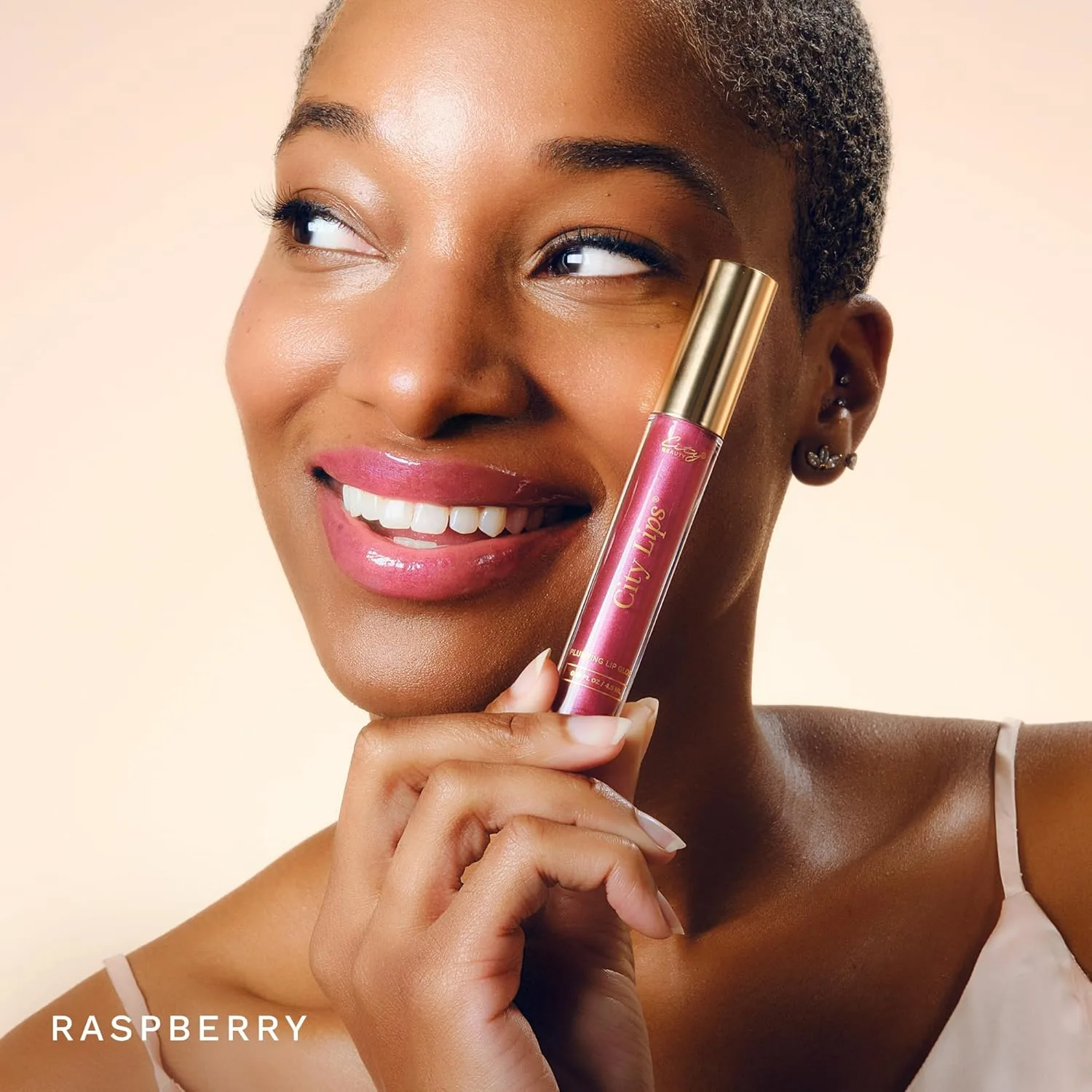Блеск для губ City Beauty City Lips Plumping Lip Gloss - сияющий блеск для более полных и молодых губ | Увлажняющее и разглаживающее средство для губ с гиалуроновой кислотой, raspberry — фото 2