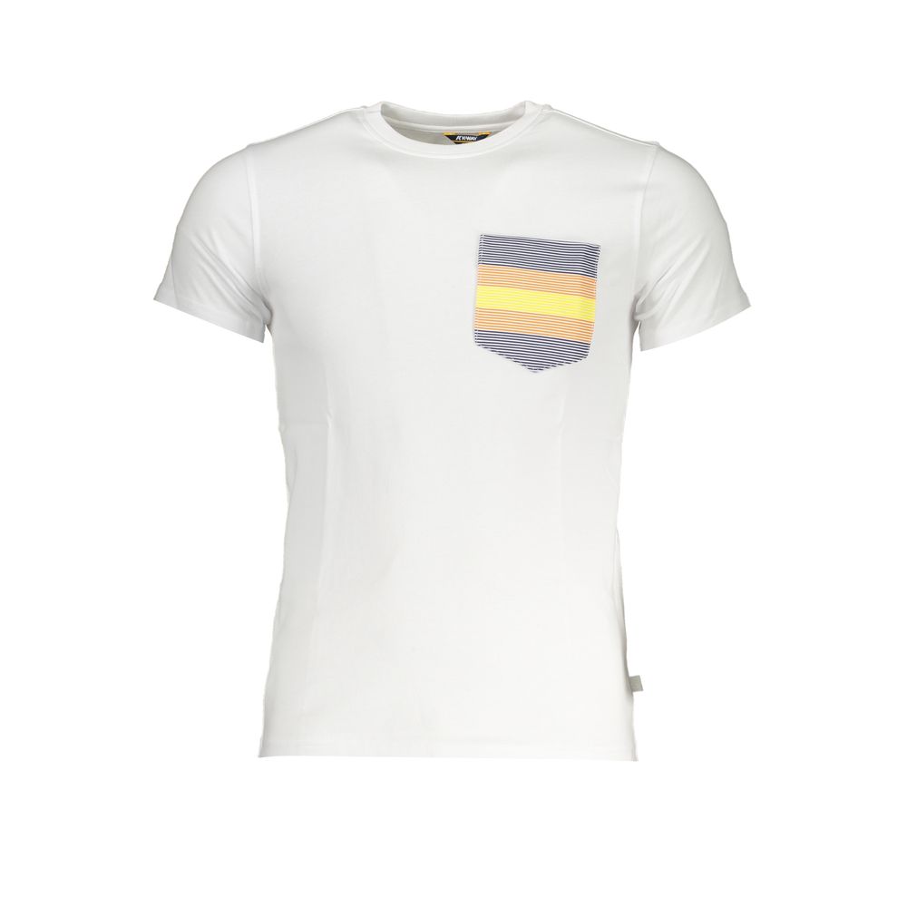 

Футболка из плотного белого хлопка с круглым вырезом и карманом K-Way