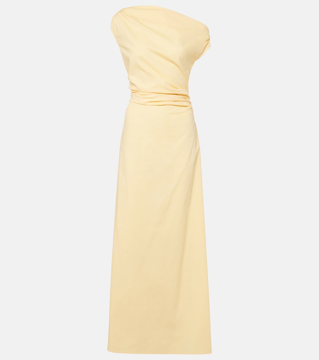 

Фаре платье макси из хлопка с одним плечом Staud, Pale Honey