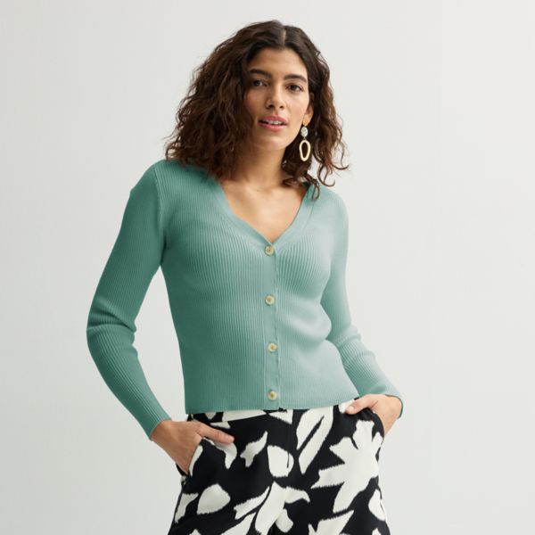 

Женский приталенный ребристый кардиган Sculpt Nine West, цвет hanover blue