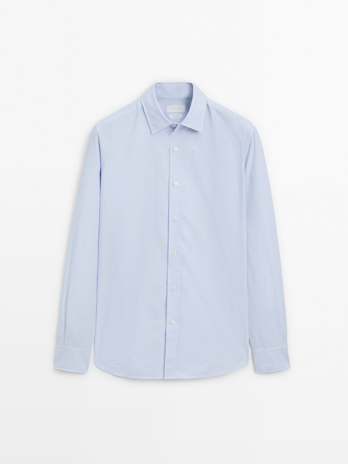 

Рубашка оксфорд в полоску из 100% хлопка Massimo Dutti, голубой