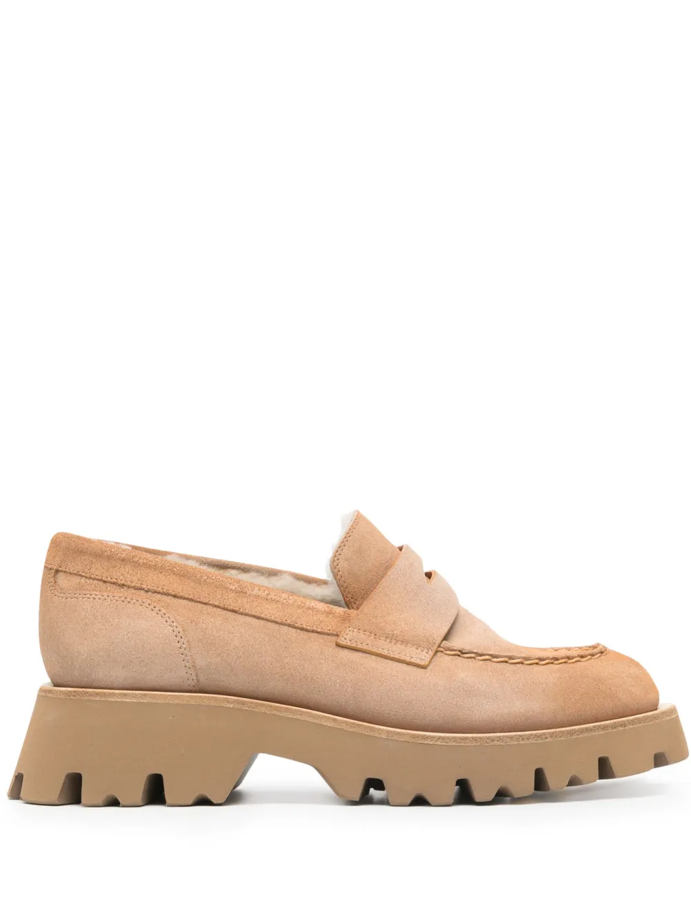 Пенни-лоферы с закругленным носком Santoni, коричневый