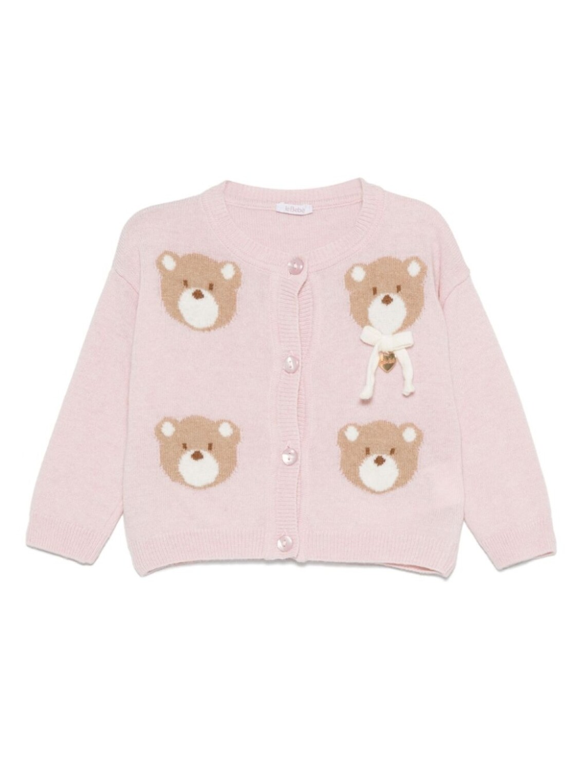 

Le Bebé Enfant декорированный кардиган, розовый
