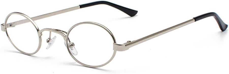 

Классические овальные солнцезащитные очки в маленькой оправе для мужчин, в стиле металл-панк, ретро-очки для женщин, круглые очки в стиле стимпанк с защитой от УФ-излучения UV400 generic, Silver-clear