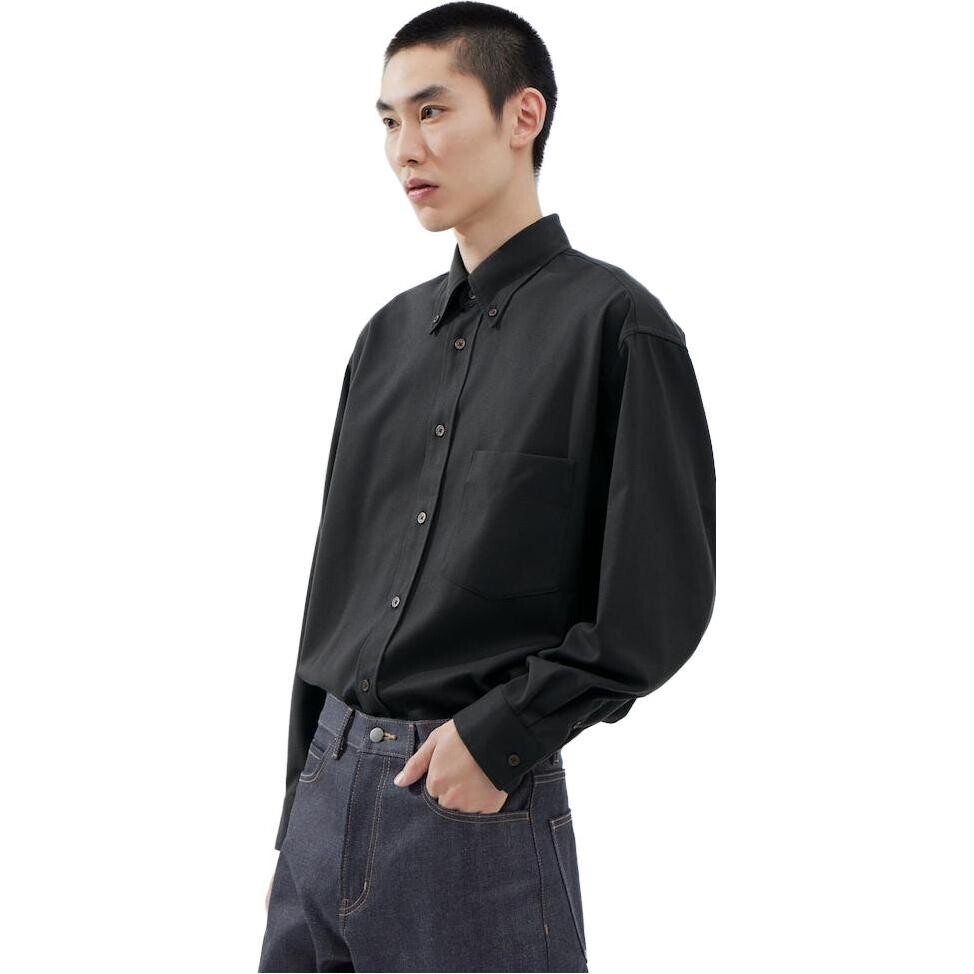 U Коллекция Рубашка Мужская Uniqlo, серый — фото 2