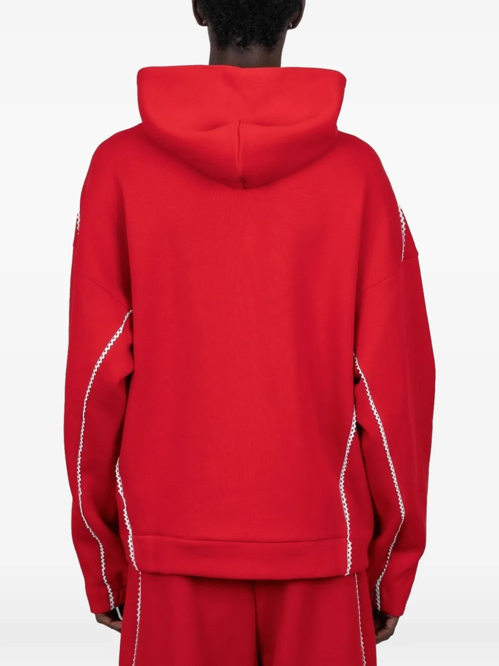 Худи на молнии с отделкой кружевом X Arte Antwerp Adidas, красный — фото 3