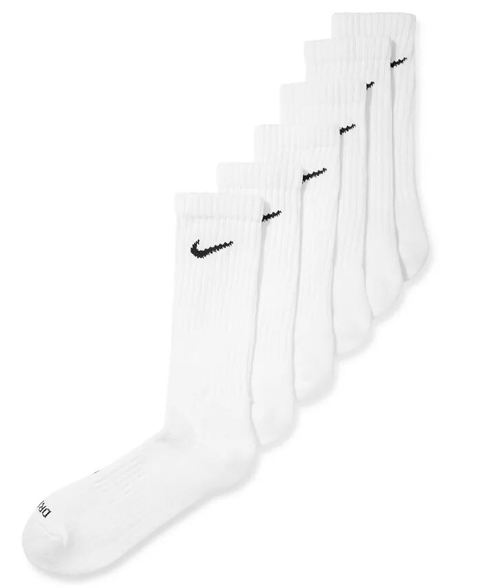 Унисекс повседневные мягкие тренировочные носки (6 пар) Nike, белый — фото 3