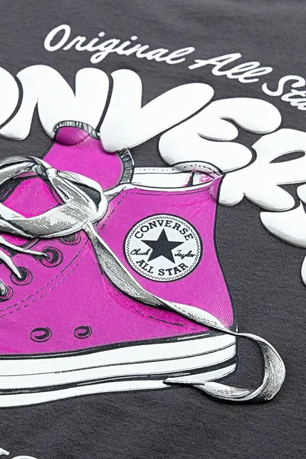 Футболка детская с коротким рукавом Converse, серый — фото 3