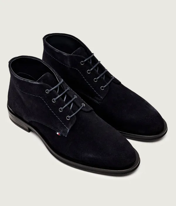 Высокие корпоративные кожаные туфли Tommy Hilfiger, синий — фото 3