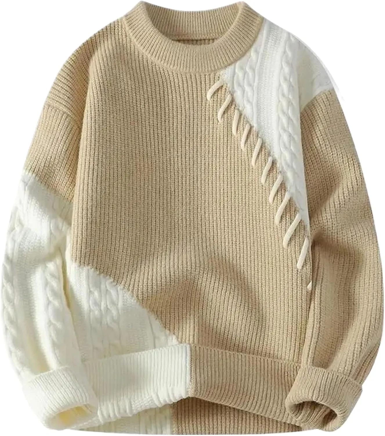 

Мужской вязаный свитер с круглым вырезом, теплый для осени и зимы WHSZEDZB