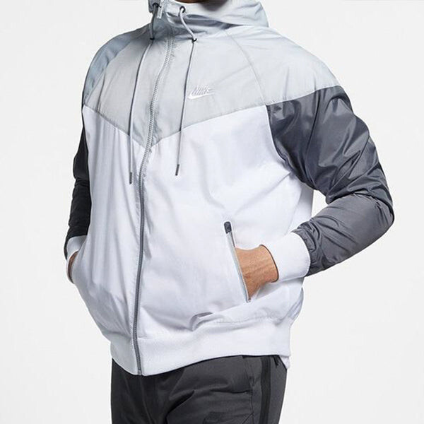 Куртка Nike Sports Windproof Colorblock Hooded Jacket Gray White Graywhite, белый — фото 3