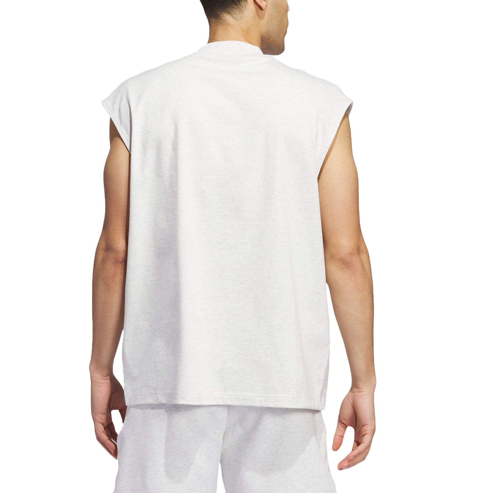 Футболка adidas Basketball Sleeveless T-shirt Asia Sizing 'Light Grey' JI9120, серый — фото 2