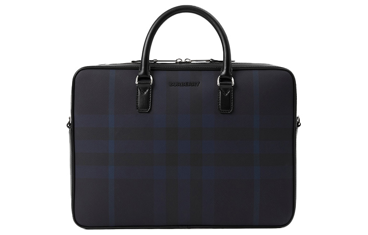 

Сумка через плечо с отделкой из телячьей кожи, портфель, мужская, морской синий, Burberry