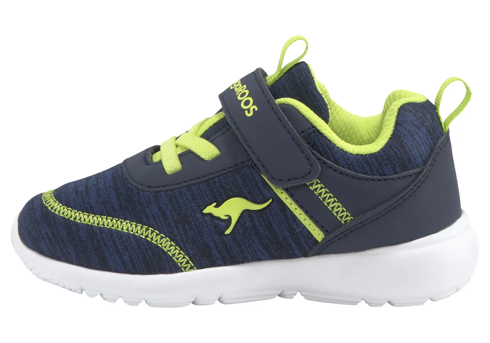 Кроссовки KangaROOS "KY-Chummy EV" с практичной застежкой-липучкой, цвет Navy-Lime — фото 2