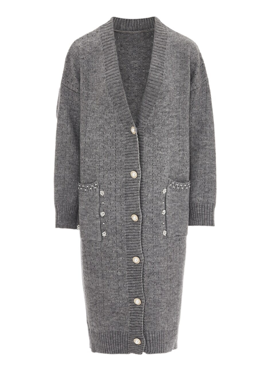 

Вязаный кардиган caissa Knit Cardigan, серый