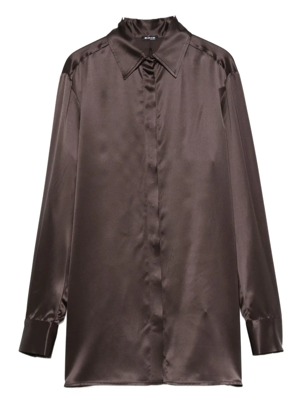 

Шелковая рубашка Kiton, коричневый