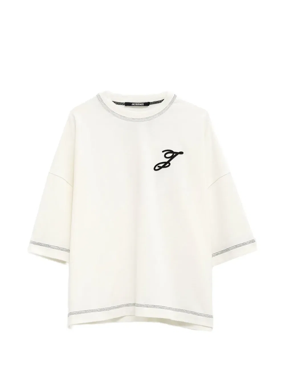 Футболка с контрастной строчкой Jacquemus, нейтральный