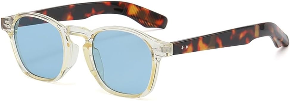 

квадратные солнцезащитные очки в стиле ретро для женщин, коричневые с леопардовым принтом, мужские солнцезащитные очки с защитой от УФ-излучения UV400, летние, унисекс WNCKSQ, Yellow Leopard Blue