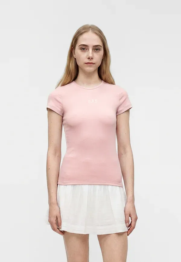Футболка базовая с логотипом Gap, светло-розовый