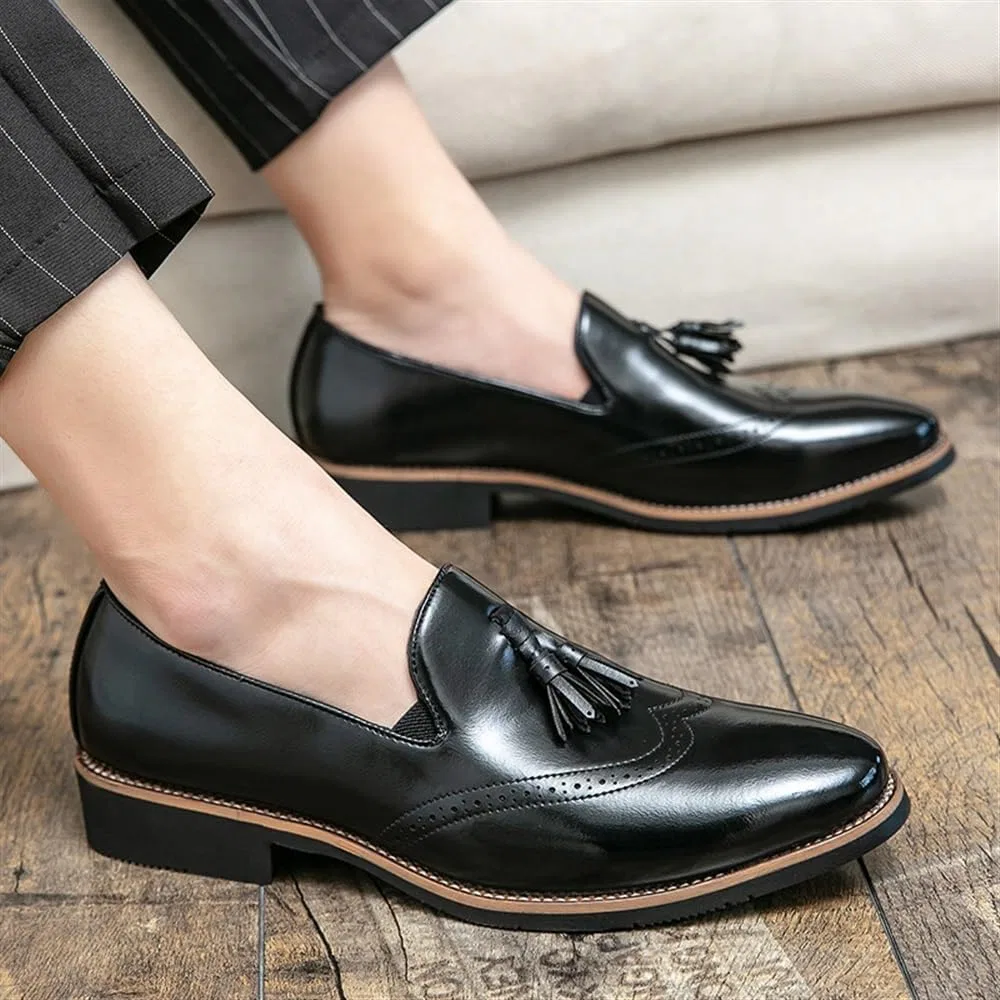 Лоферы мужские ортопедические кожаные Slip-On, Black UOPYNE — фото 2