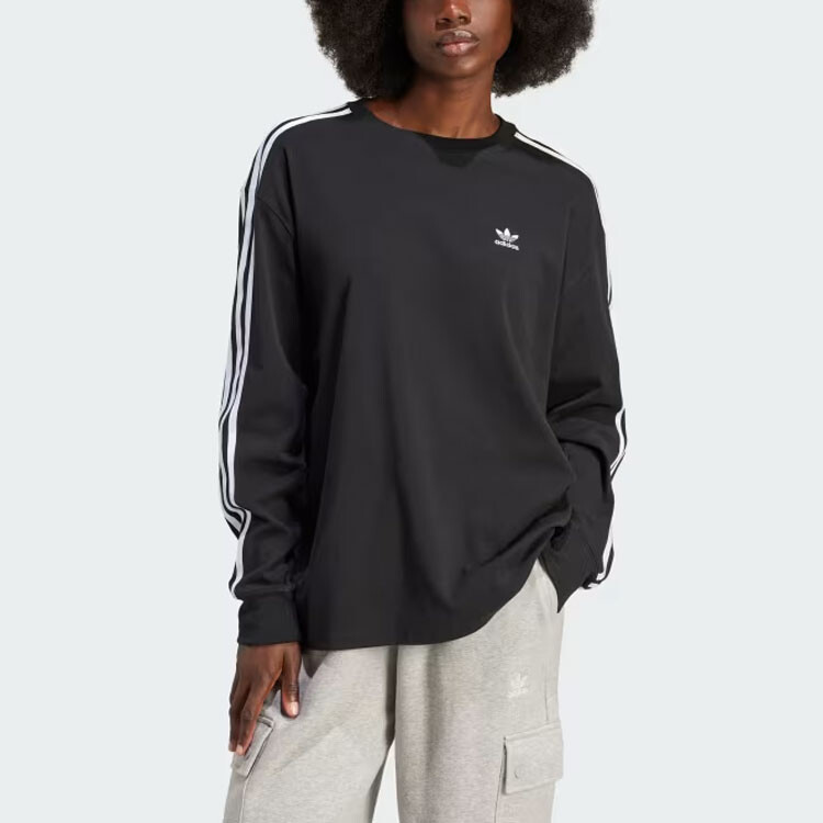 Футболка с тремя полосками, женская, черная Adidas Originals — фото 2
