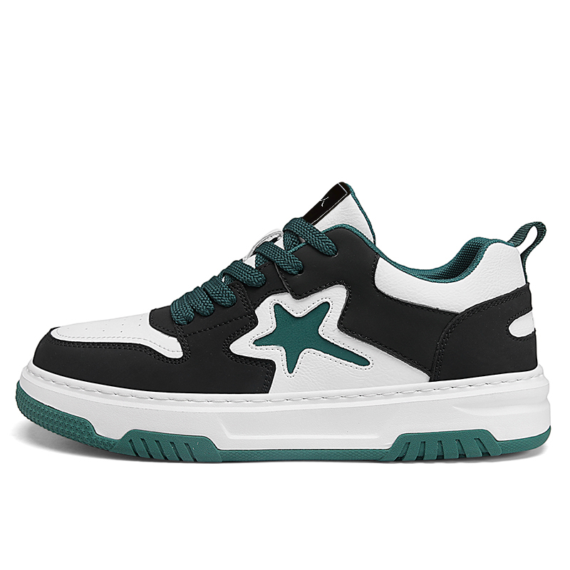 

NANJIREN Антискользящие и износостойкие низкие скейтерские кроссовки для мужчин с эффектом увеличения роста - бело-зеленые, цвет White Green