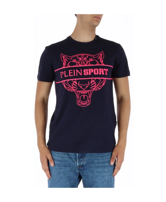 

Синяя футболка с короткими рукавами и принтом Plein Sport, синий