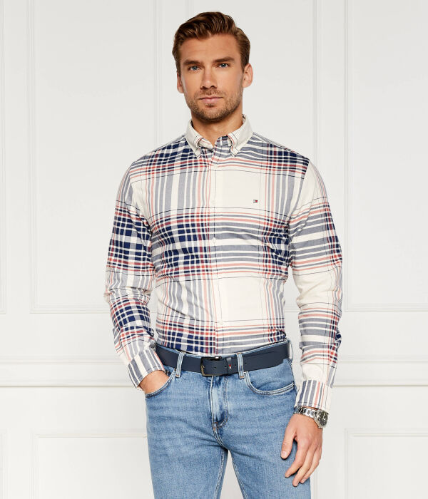Рубашка мужская Tommy Hilfiger оксфордская в клетку, мультиколор — фото 3
