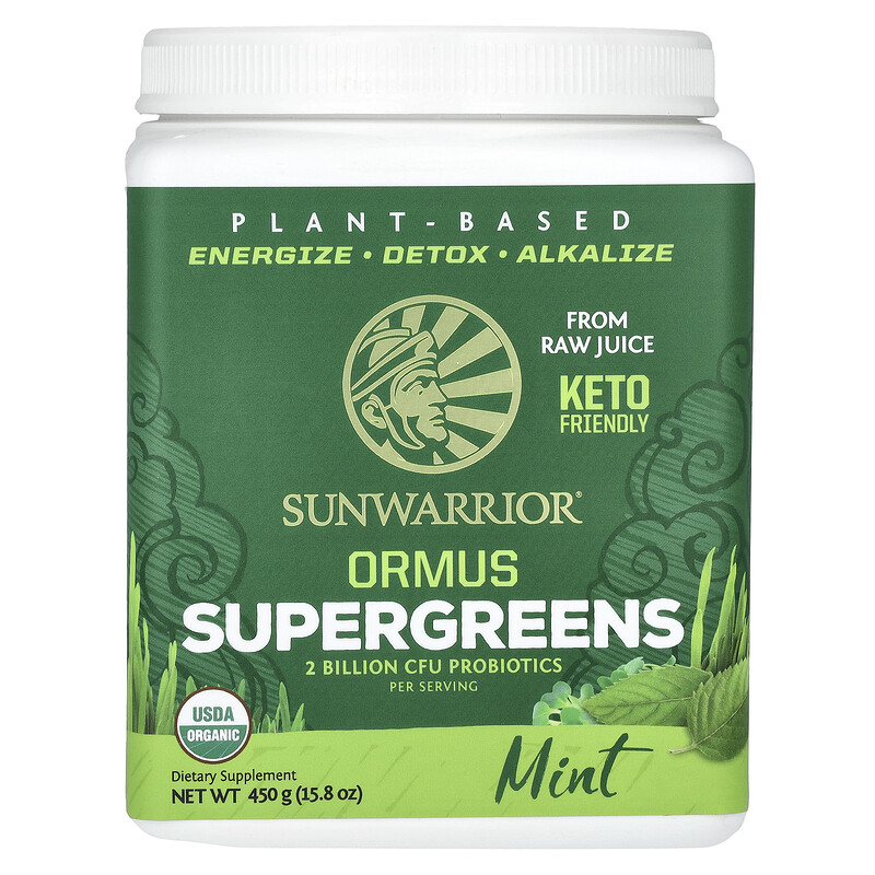 

Sunwarrior, Ormus Supergreens, мята, 450 г (15,8 унции)