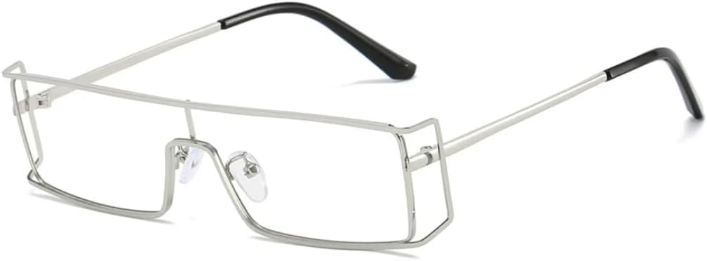 

Роскошные интегрированные металлические полые женские солнцезащитные очки, модные, с футуристическим дизайном, для мужчин, трендовые очки с защитой от УФ-излучения UV400 UATXTAU, Silvery White