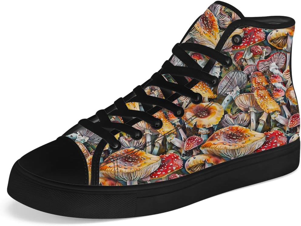 

Кеды на высокой подошве Chebing с принтом гриба для мужчин и женщин, кеды на шнуровке, повседневная обувь, подарок для папы и мамы, коричневый