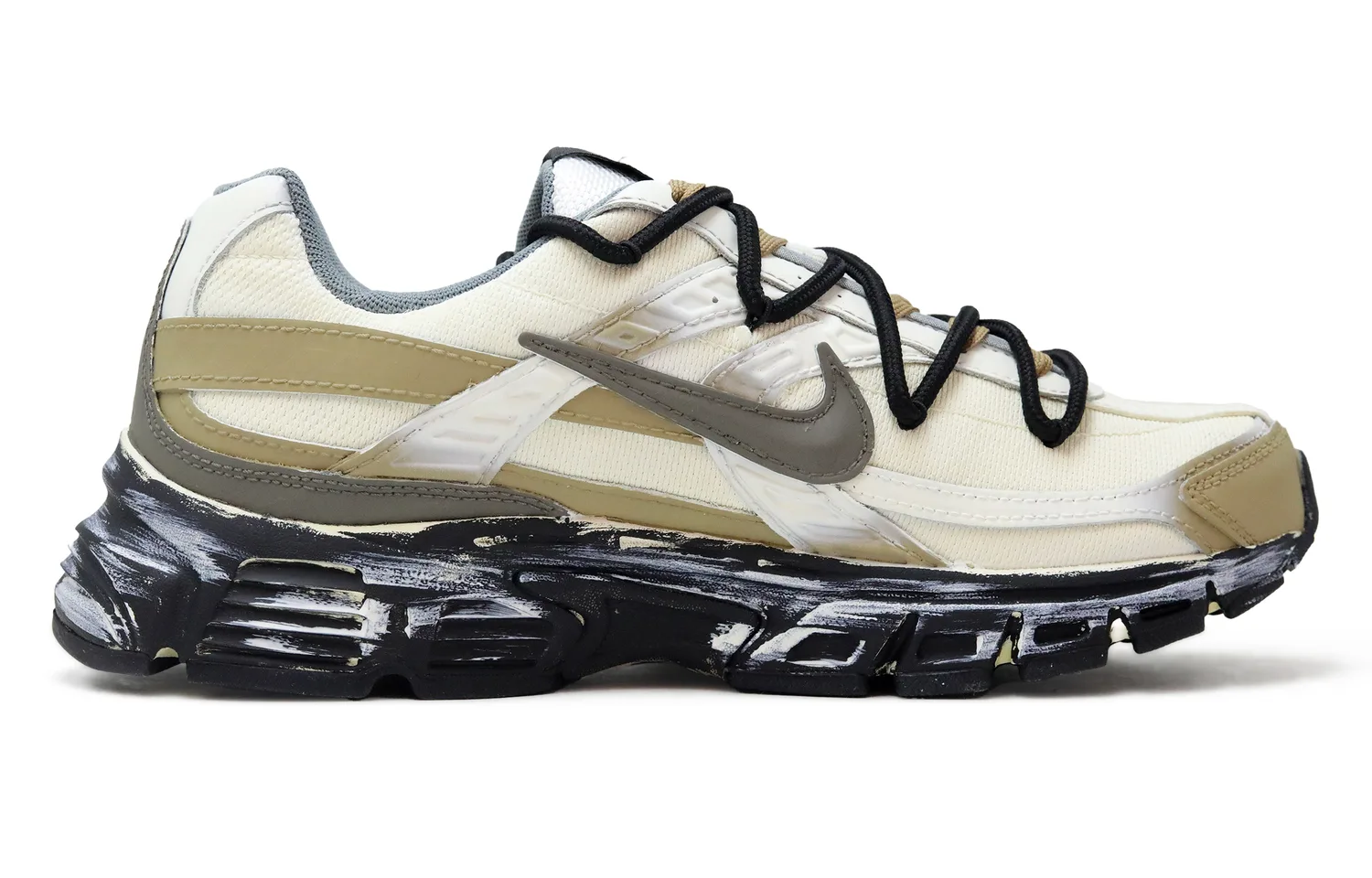 Initiator Mesh, Leather Slip Resistant Abrasion Resistant низкие кроссовки для города и бега Unisex Nike, хаки — фото 4