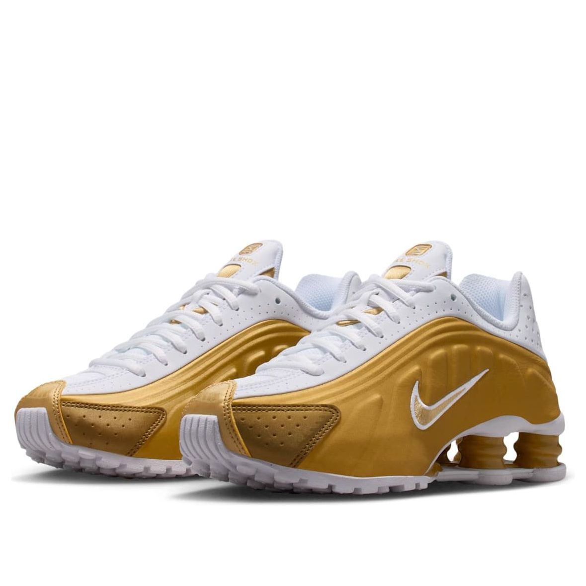 Кроссовки (GS) Nike Shox R4 'Metallic Gold White' — фото 4