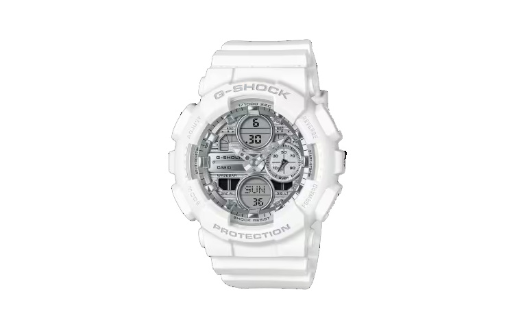 

G SHOCK Кварцевый механизм Часы с ремешком из смолы Женские часы Серебристый циферблат G-SHOCK