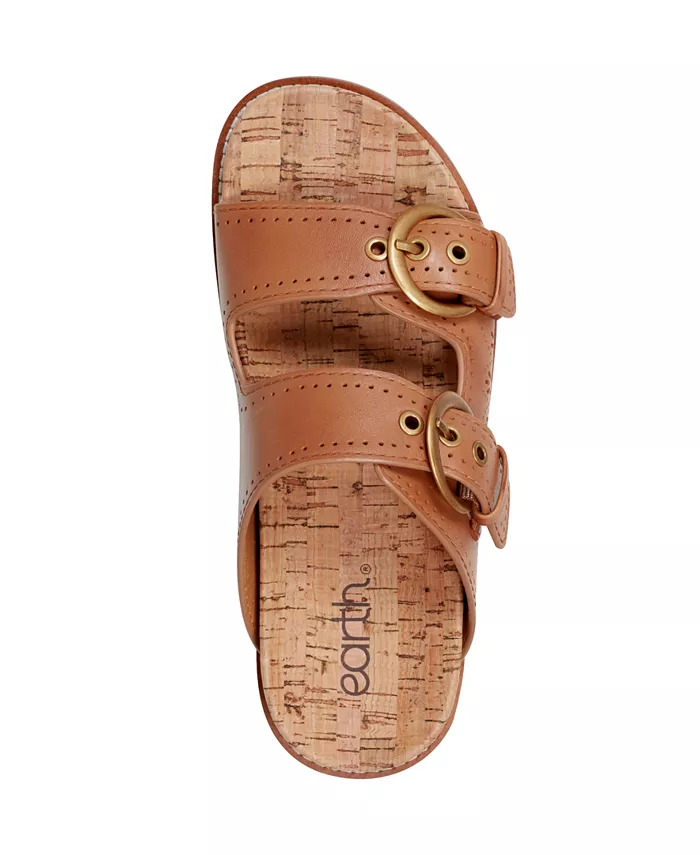Женские сандалии Francii Double Band Flat Slip-On Earth, коричневый/бежевый — фото 4