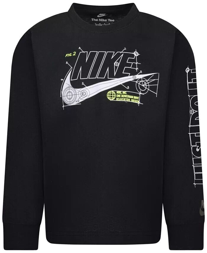 

Футболка с длинными рукавами и рисунком Little Boys Future Utility Nike, черный