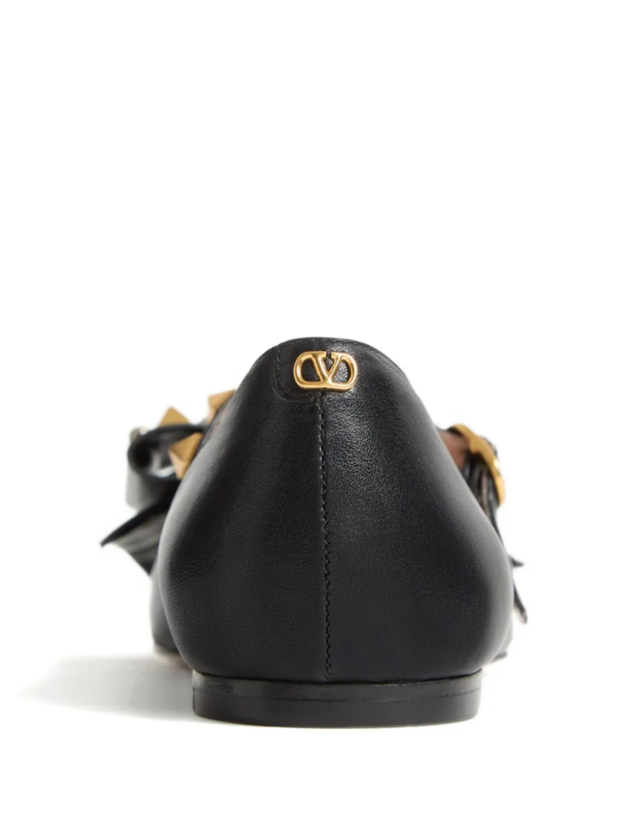 Балетки Valentino Garavani MARY-JANE BOWOW BALLERINA IN KIDSKIN WITH STUDS, черный — фото 4