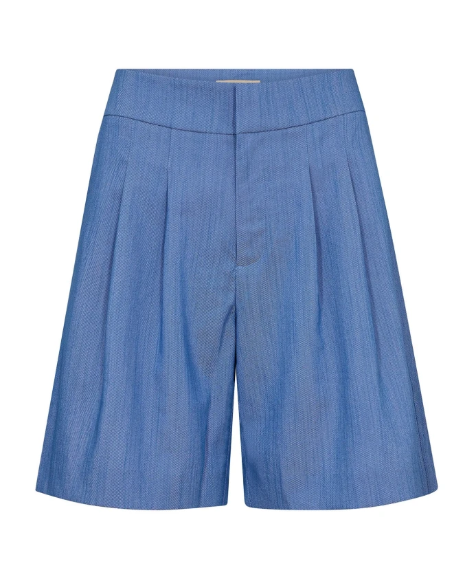 

Джинсовые шорты со складками спереди и широким поясом. Mos Mosh, синий