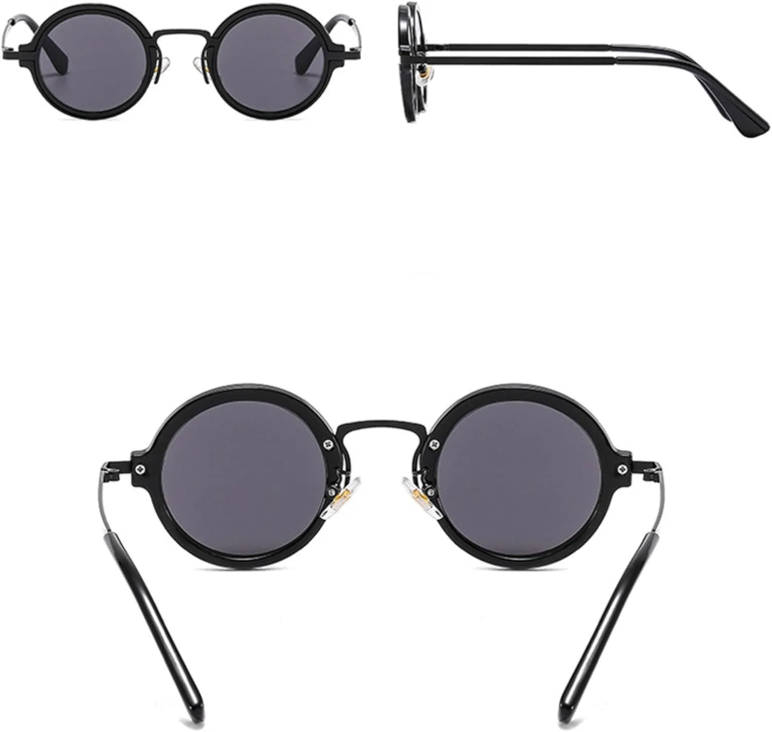 

Круглые солнцезащитные очки для женщин и мужчин, популярные, модные, небольшие, в стиле ретро-панк, с градиентным покрытием, защита от УФ-излучения UV400 UATXTAU, 1