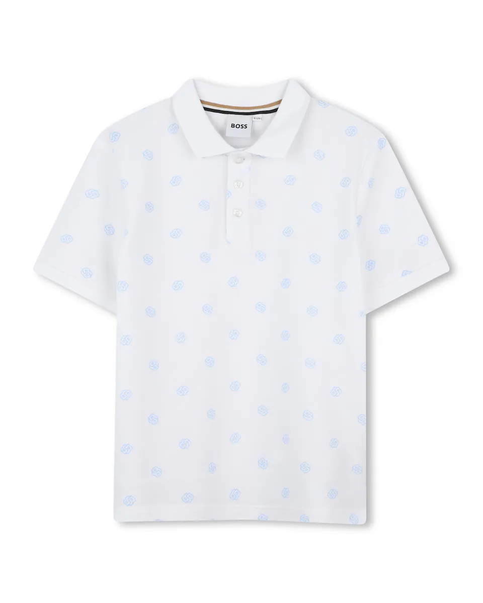 

Белая рубашка-поло с короткими рукавами для мальчиков BOSS Kidswear, белый