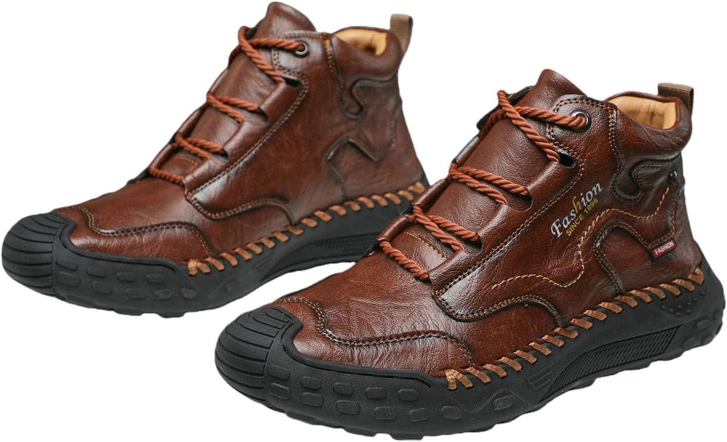 

Мужские повседневные кожаные туфли XDFVC с ручной прошивкой, шнуровкой, ботинки до щиколотки, легкие обувь Чакка, водонепроницаемые средние прогулочные и водительские туфли, походные и туристические лоферы, модные, коричневый