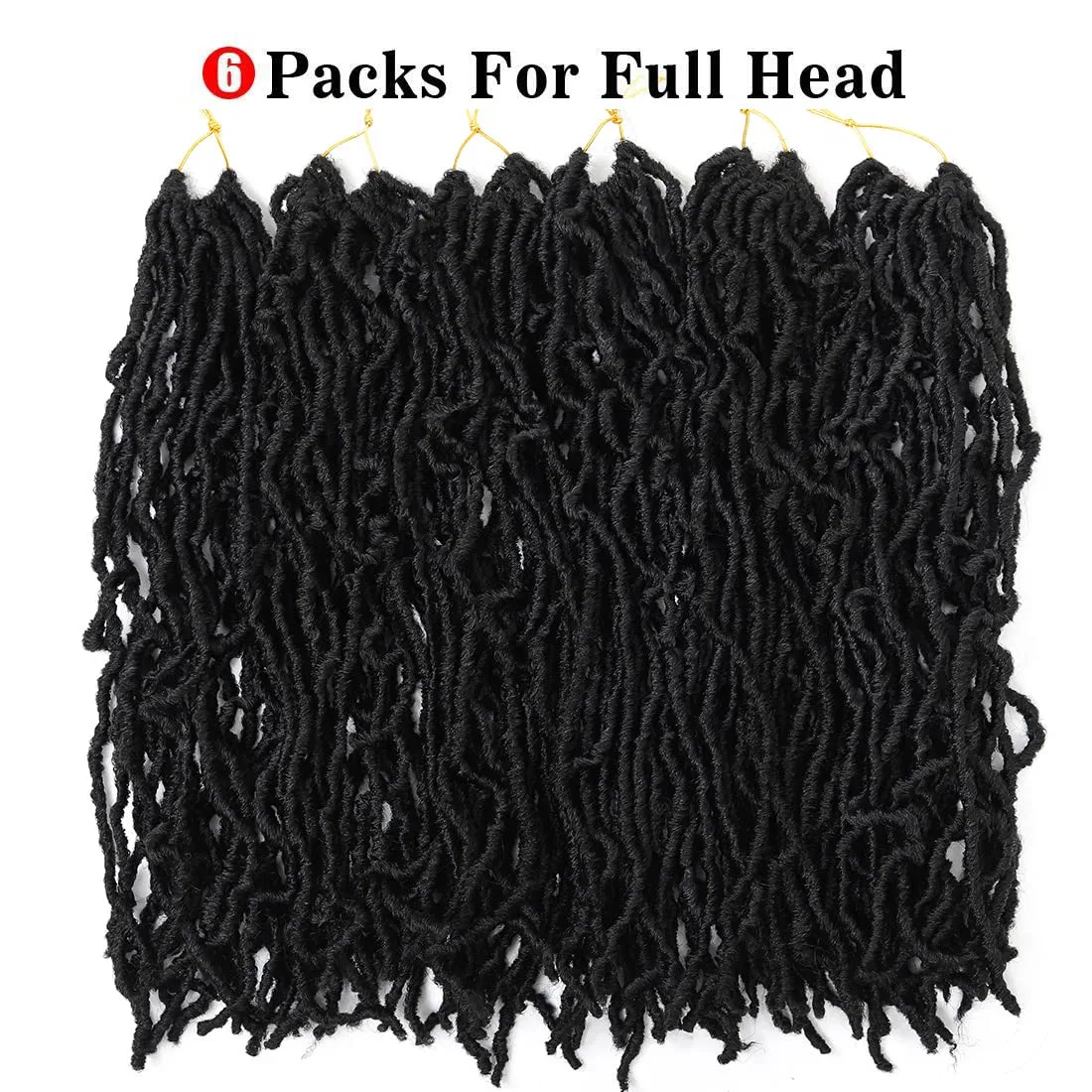 Искусственные дреды Nu Faux Locs Crochet Hair 24 дюйма Beyond The Beauty, #1B — фото 4