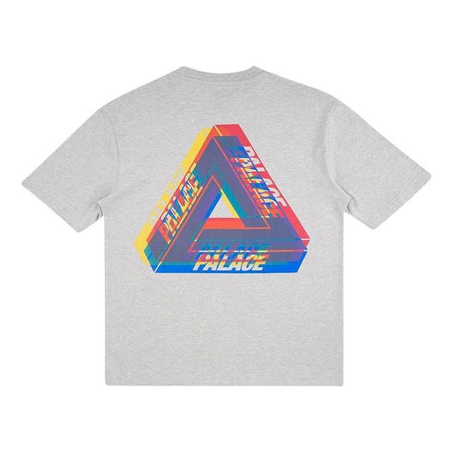 

Футболка PALACE Tri-Ferg Colour Blur T-Shirt Triangle Printing Pattern Short Sleeve Unisex Gray, серый